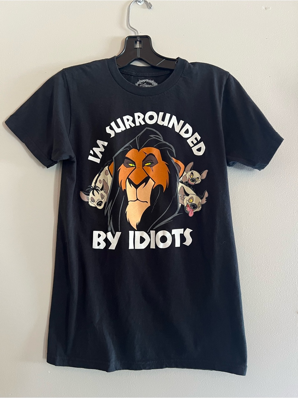 Disney The Lion King Scar “I’m Surrounded By Idiots” Black Graphic T Shirt S